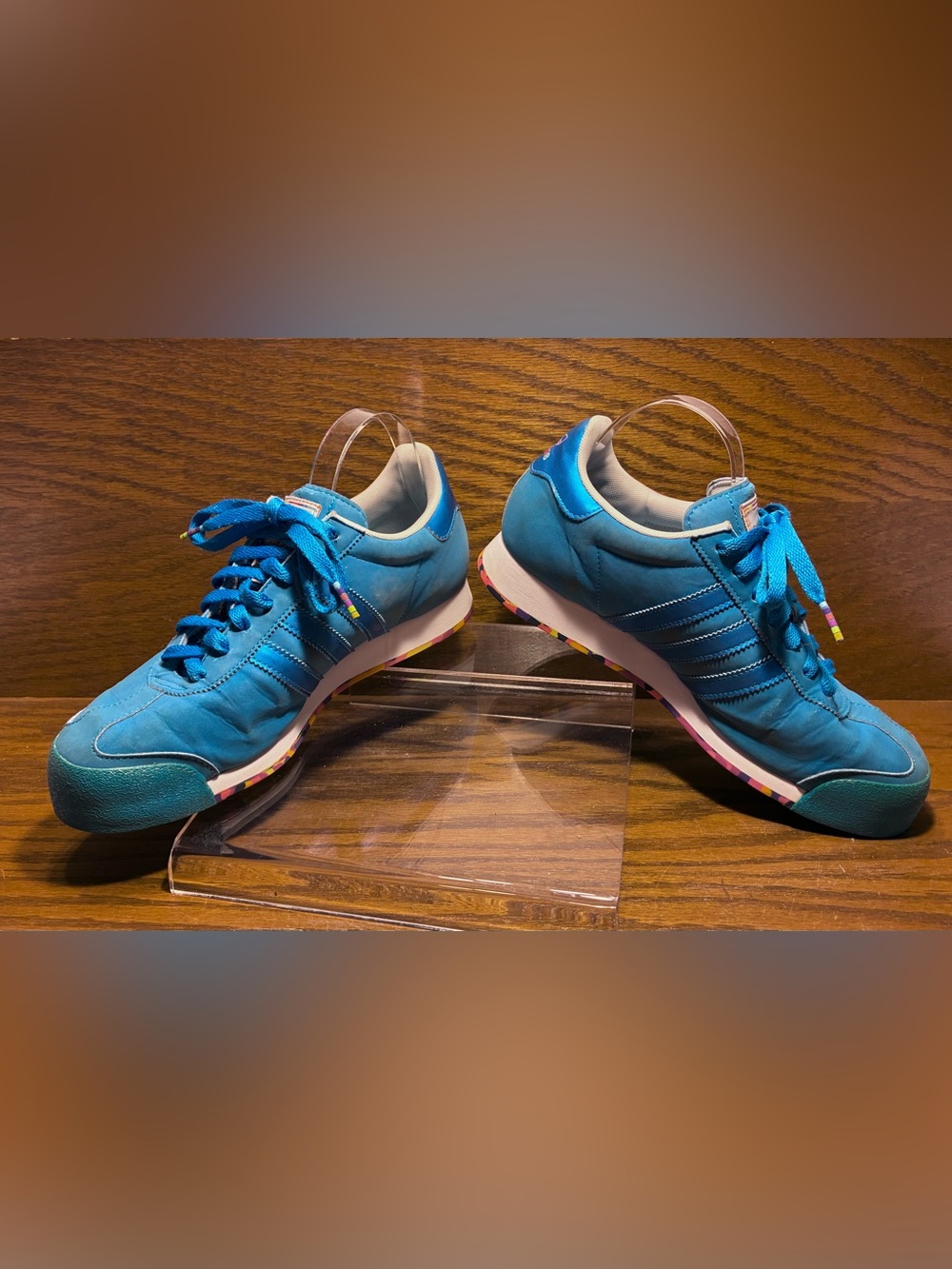 Adidas Originals Samoa Rainbow Sole Sneakers Blue Women’s Size 9 Style G99508 - Picture 4 of 16
